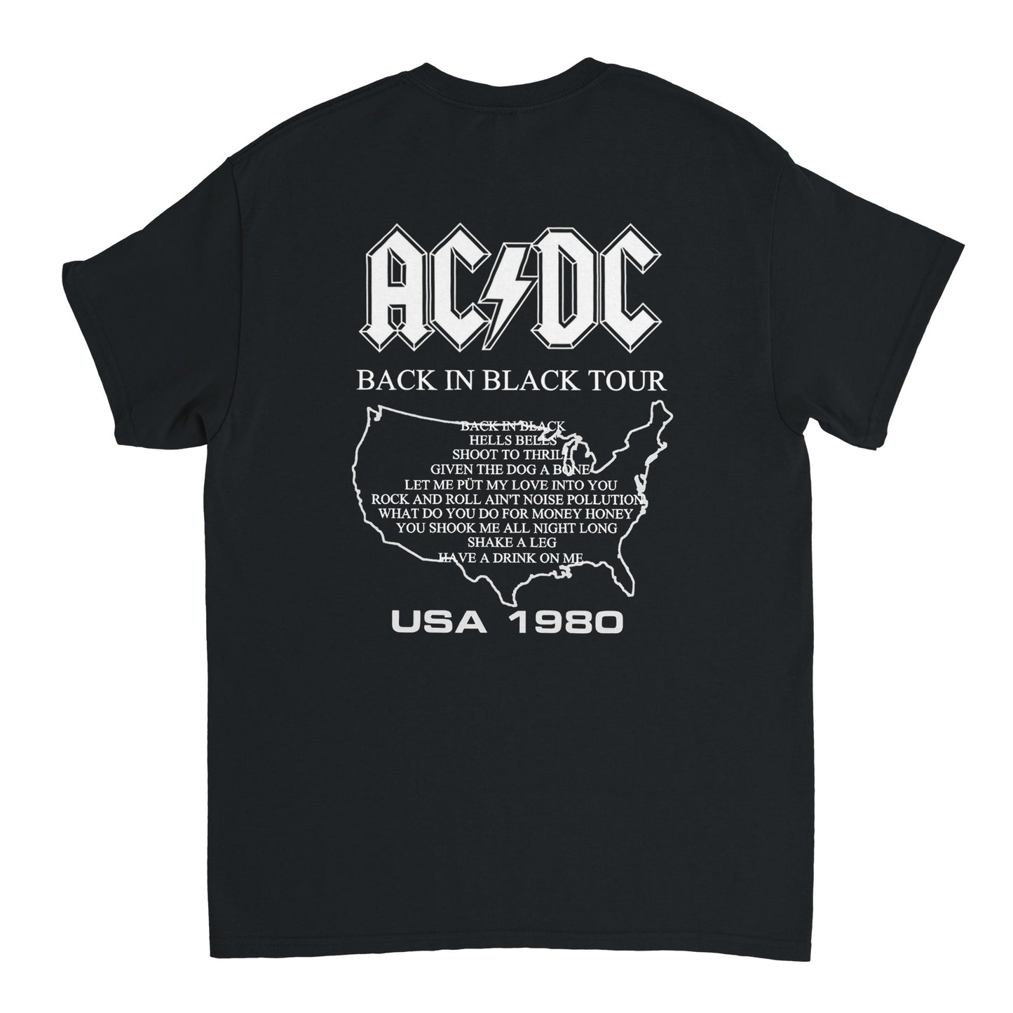 AC/DC Camiseta Hard Rock Back in Black Unisex Premium