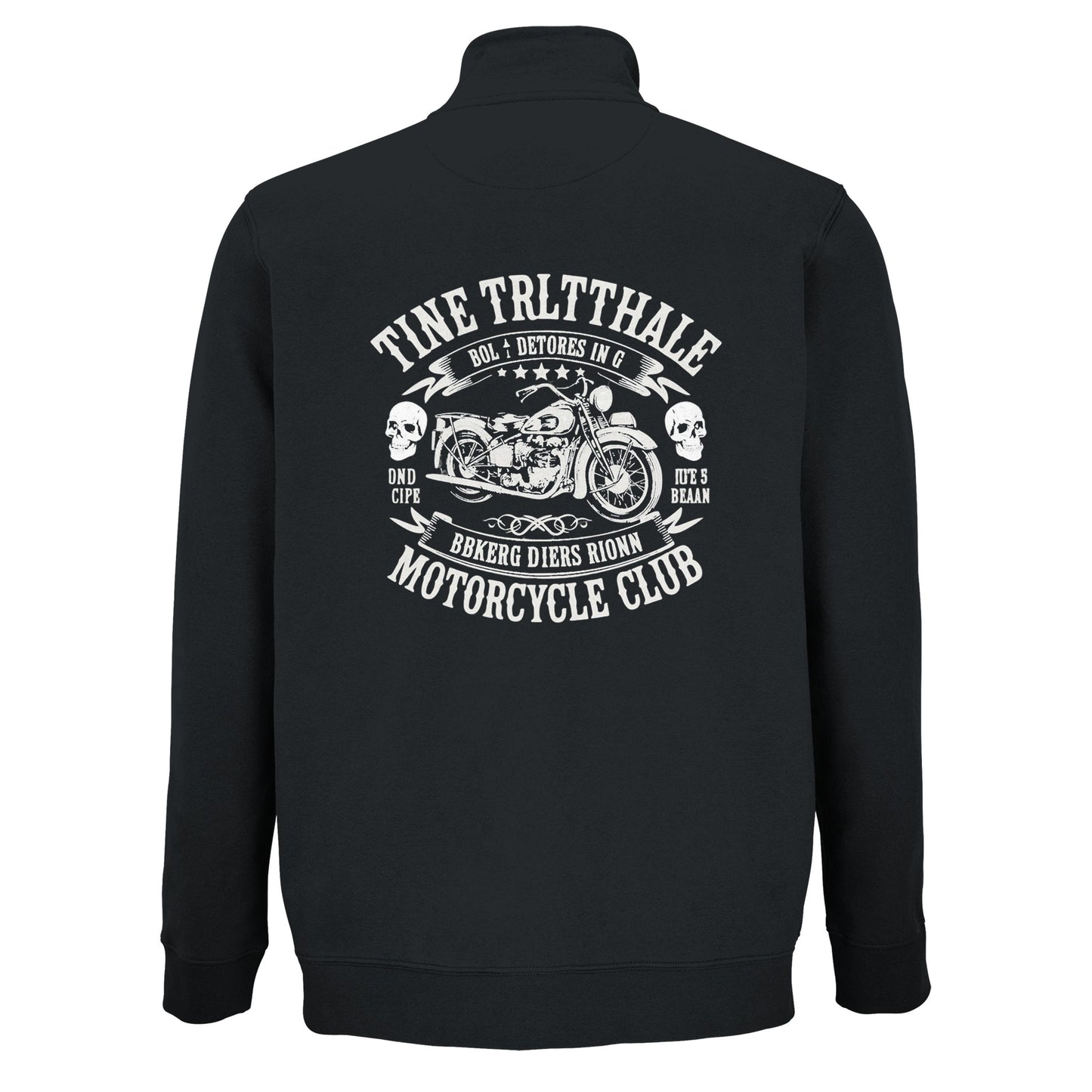 BIKER CUSTOM ROCK RIDER Sudadera unisex con cremallera completa mezcla de materiales reciclados | SOL'S Cooper 04240 Negro