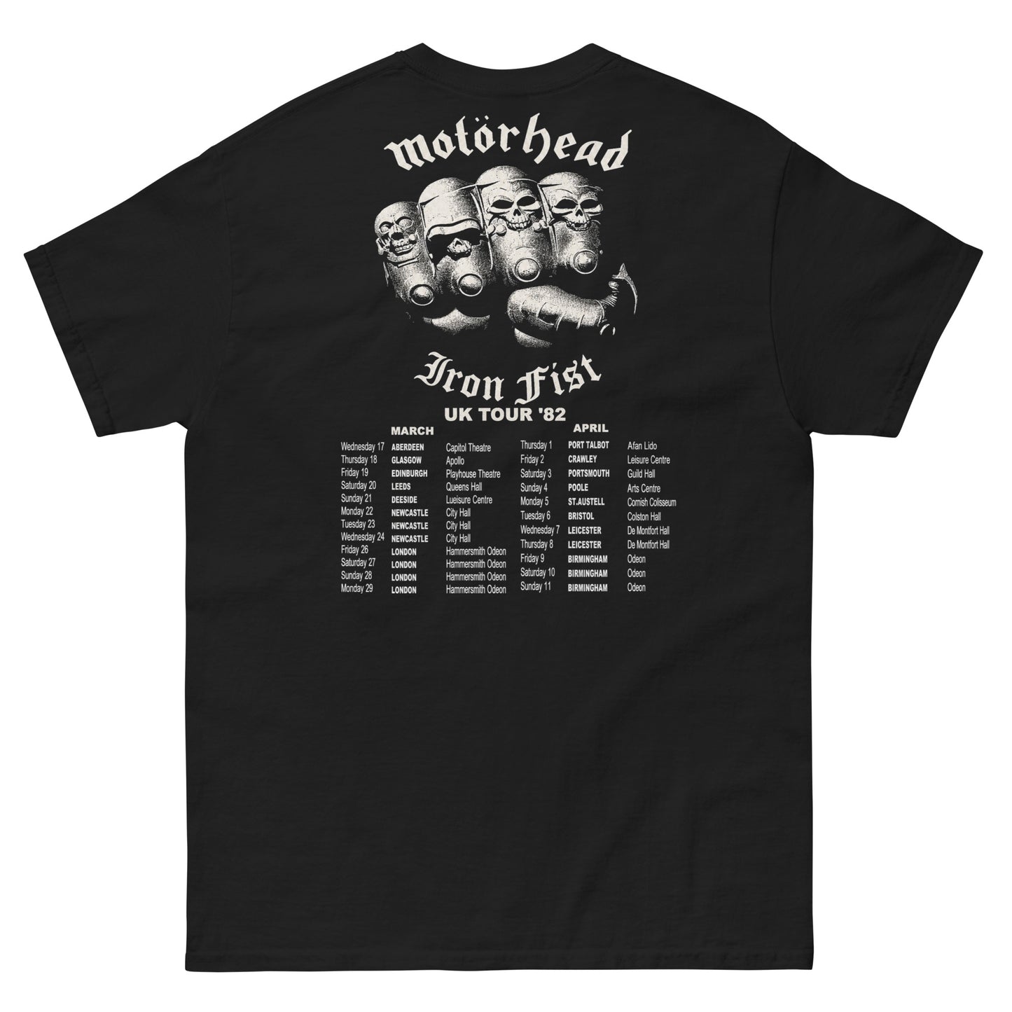 Motorhead Camiseta Heavy Metal Iron Fist Tour Unisex Clásica