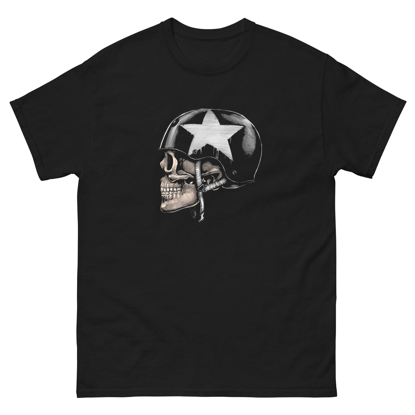 Calavera Casco - Camiseta Rock Biker Unisex Clásica