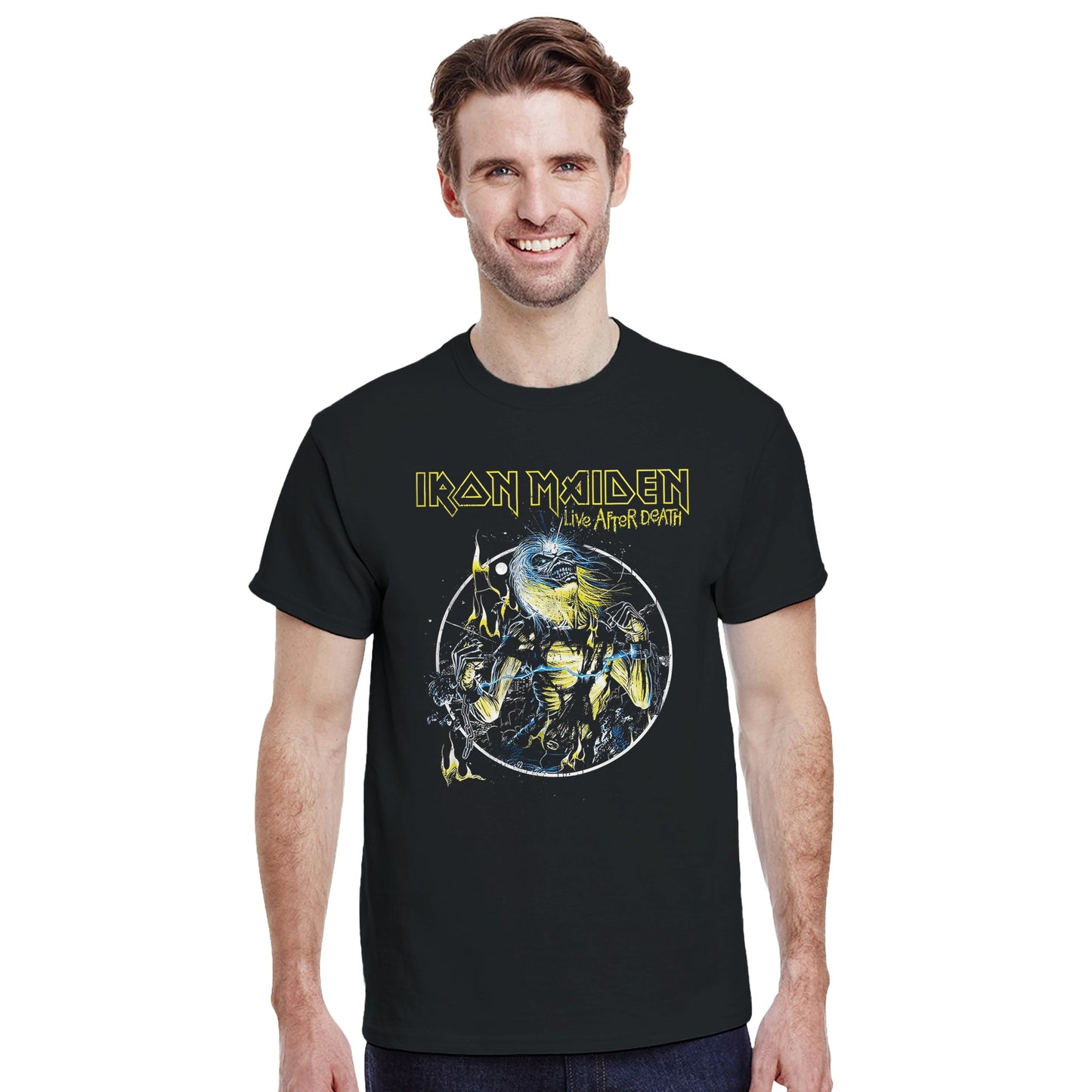Iron Maiden Camiseta Heavy Metal Live After Death Unisex Premium