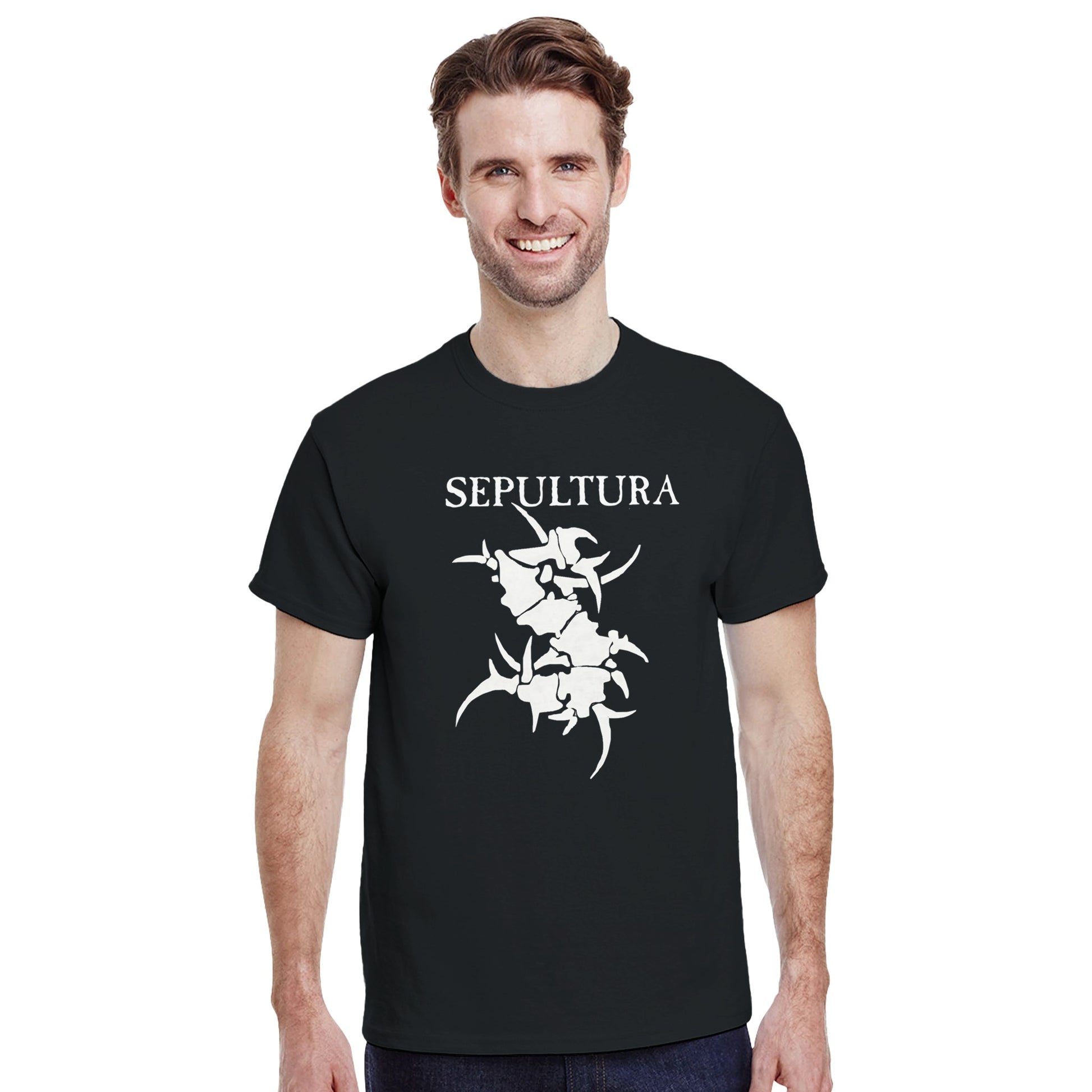 SEPULTURA-Camiseta de cuello redondo unisex alta densidad | Gildan® 5000 Negro