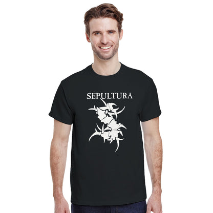 SEPULTURA-Camiseta de cuello redondo unisex alta densidad | Gildan® 5000 Negro