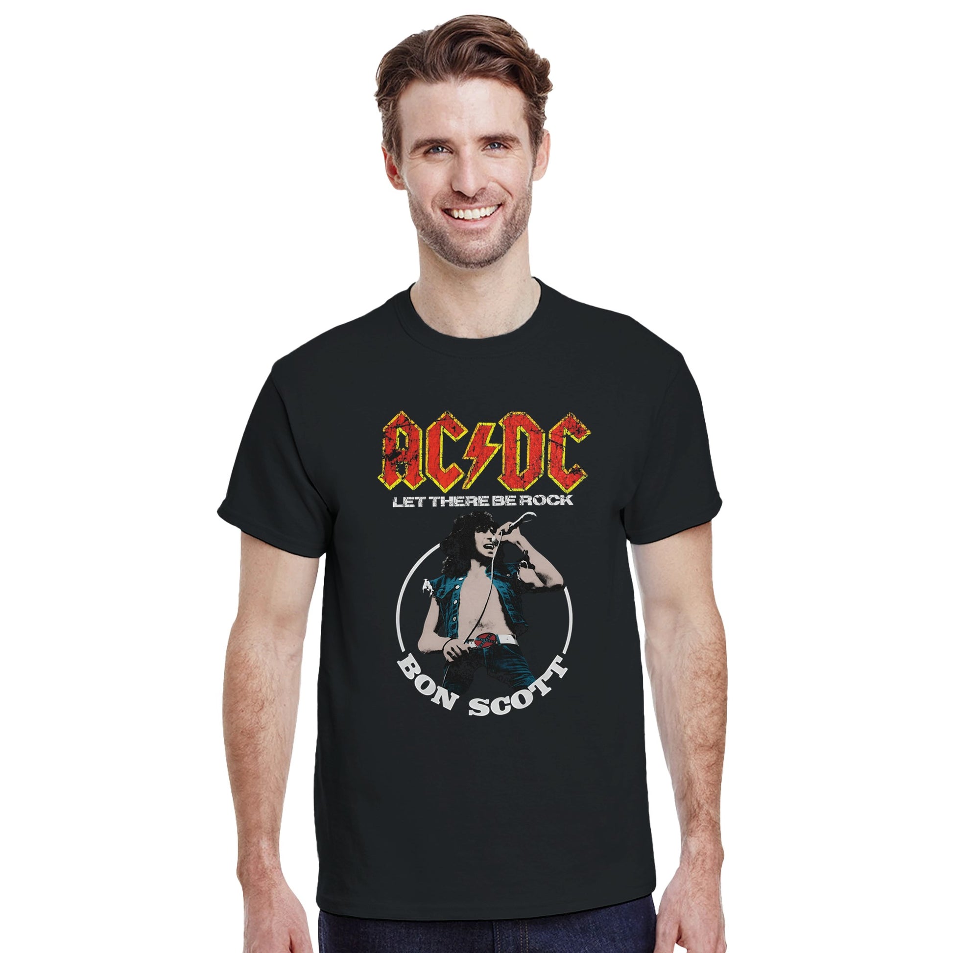 AC/DC Camiseta Hard Rock Bon Scott Let There Be Rock Unisex Clásica