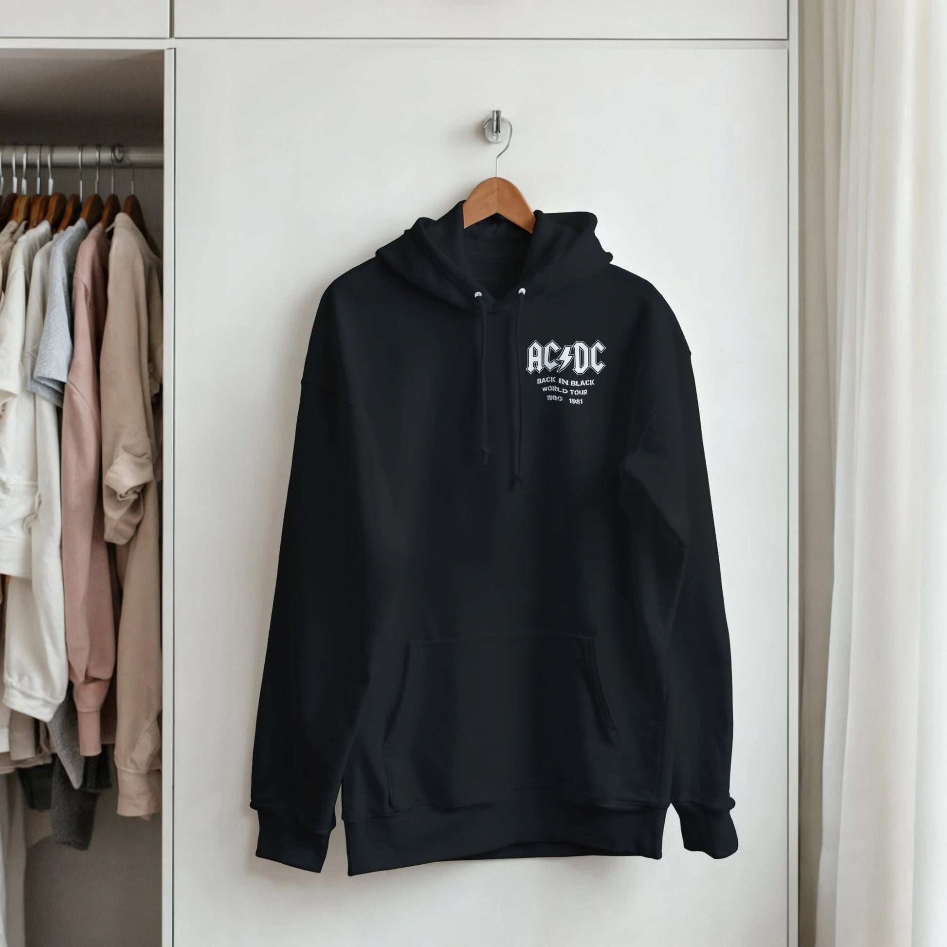 AC/DC Sudadera Hard Rock Back in Black Unisex Premium