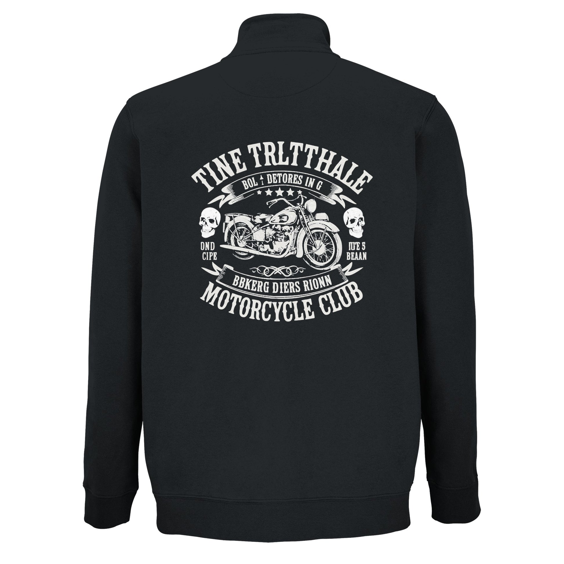 BIKER CUSTOM ROCK RIDER Sudadera unisex con cremallera completa mezcla de materiales reciclados | SOL'S Cooper 04240 Negro