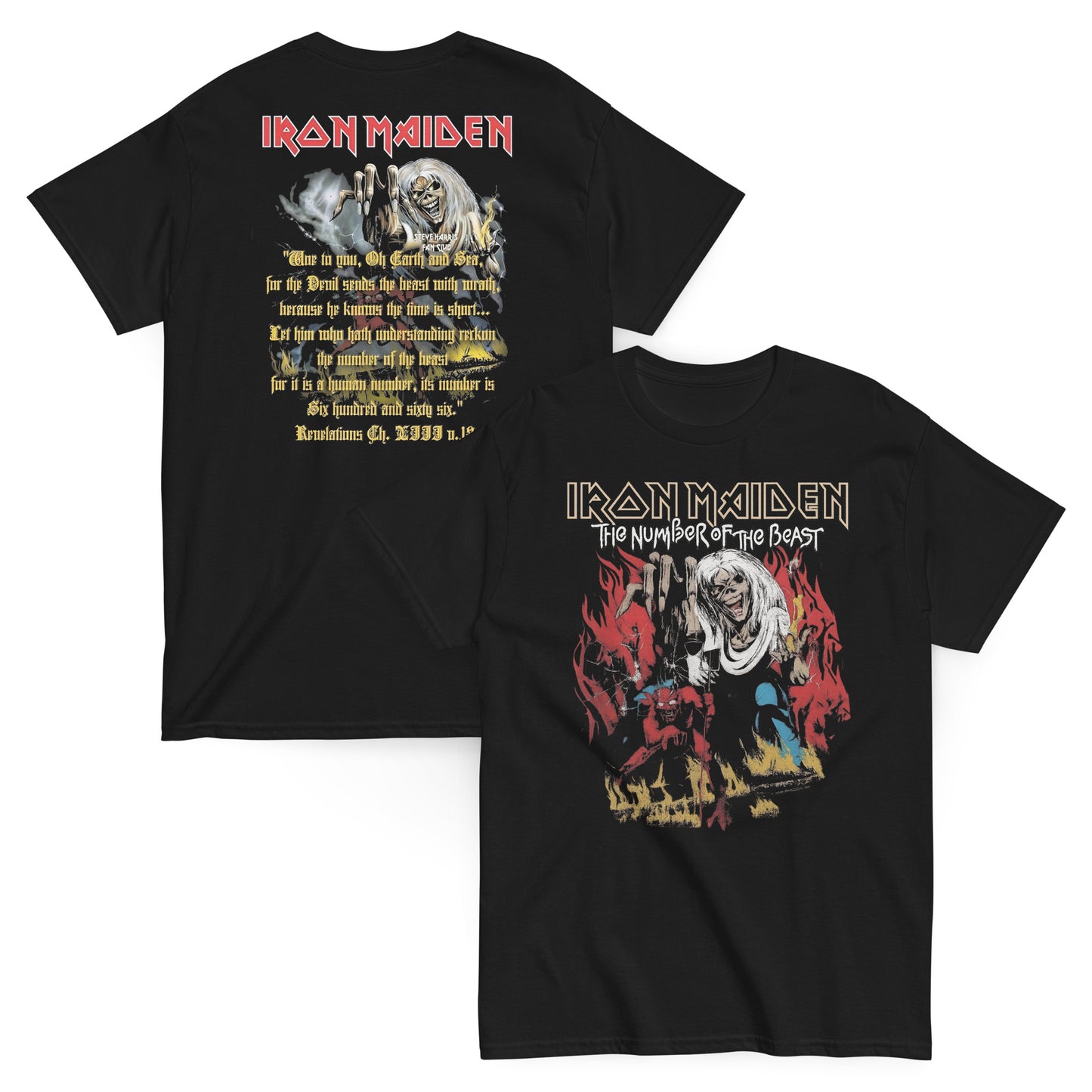 Iron Maiden Camiseta Heavy Metal Number of the Beast Unisex Clásica