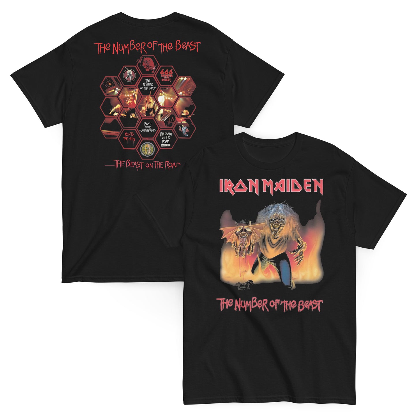 Iron Maiden Camiseta Heavy Metal Eddie Number of the Beast Unisex Premium