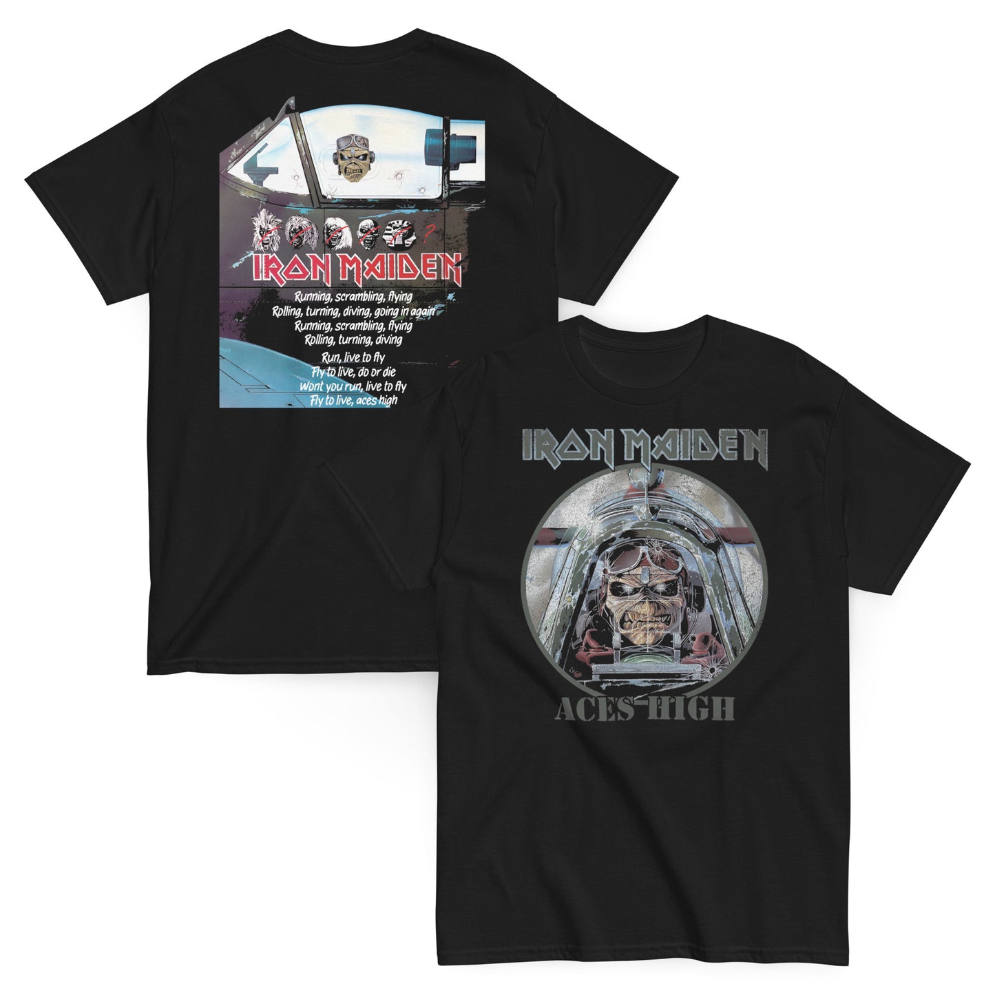 Iron Maiden Camiseta Heavy Metal Aces High Unisex Premium