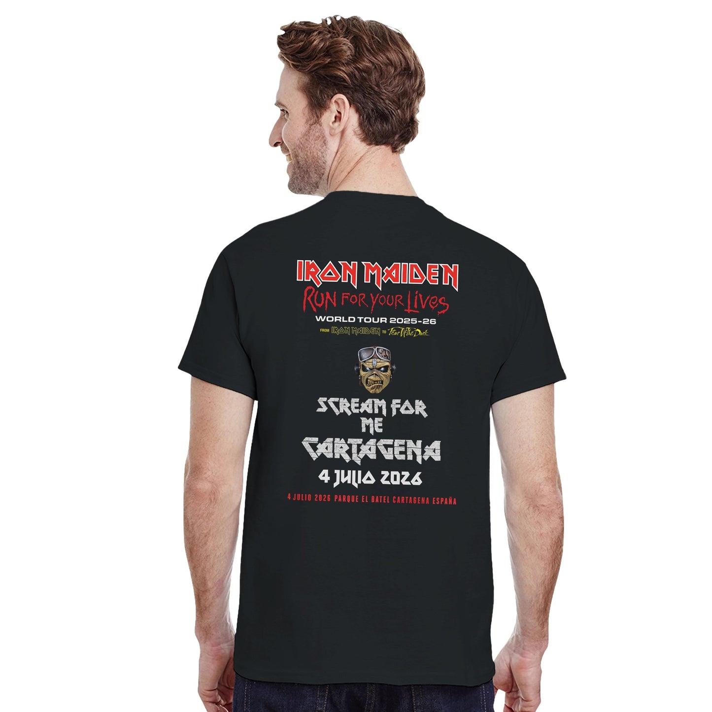Iron Maiden Camiseta Heavy Metal Powerslave Aces High Cartagena Rock Imperium Unisex Premium