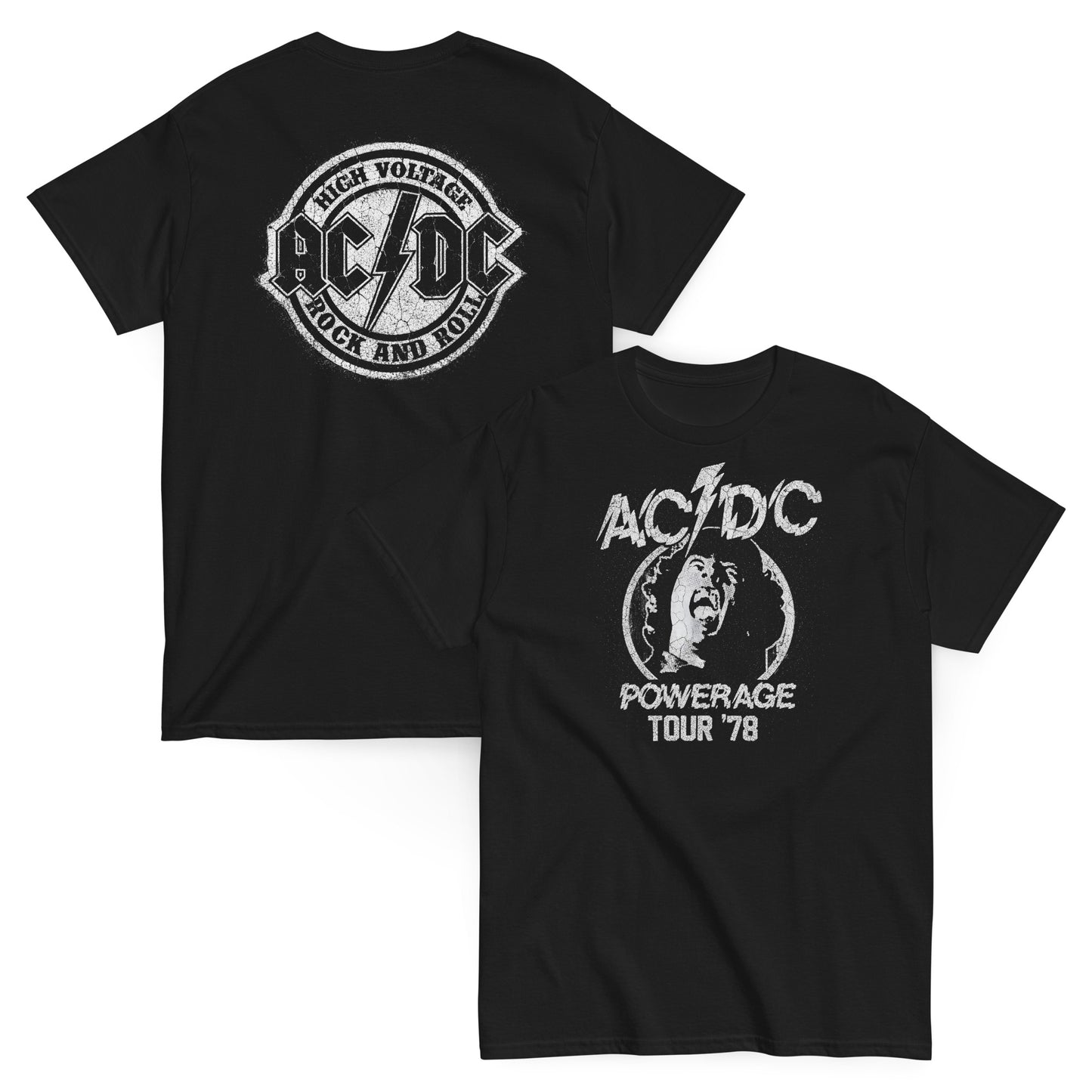 AC/DC Camiseta Hard Rock Angus Young Era Bon Scott Unisex Premium