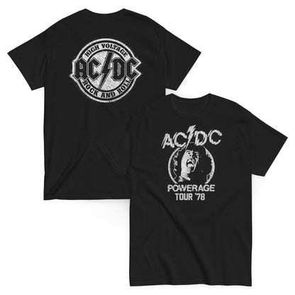 AC/DC Camiseta Hard Rock Angus Young Era Bon Scott Unisex Premium
