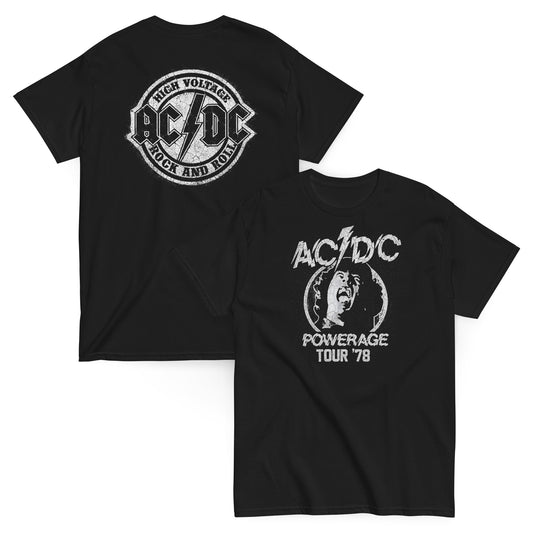 AC/DC Camiseta Hard Rock Angus Young Era Bon Scott Unisex Premium