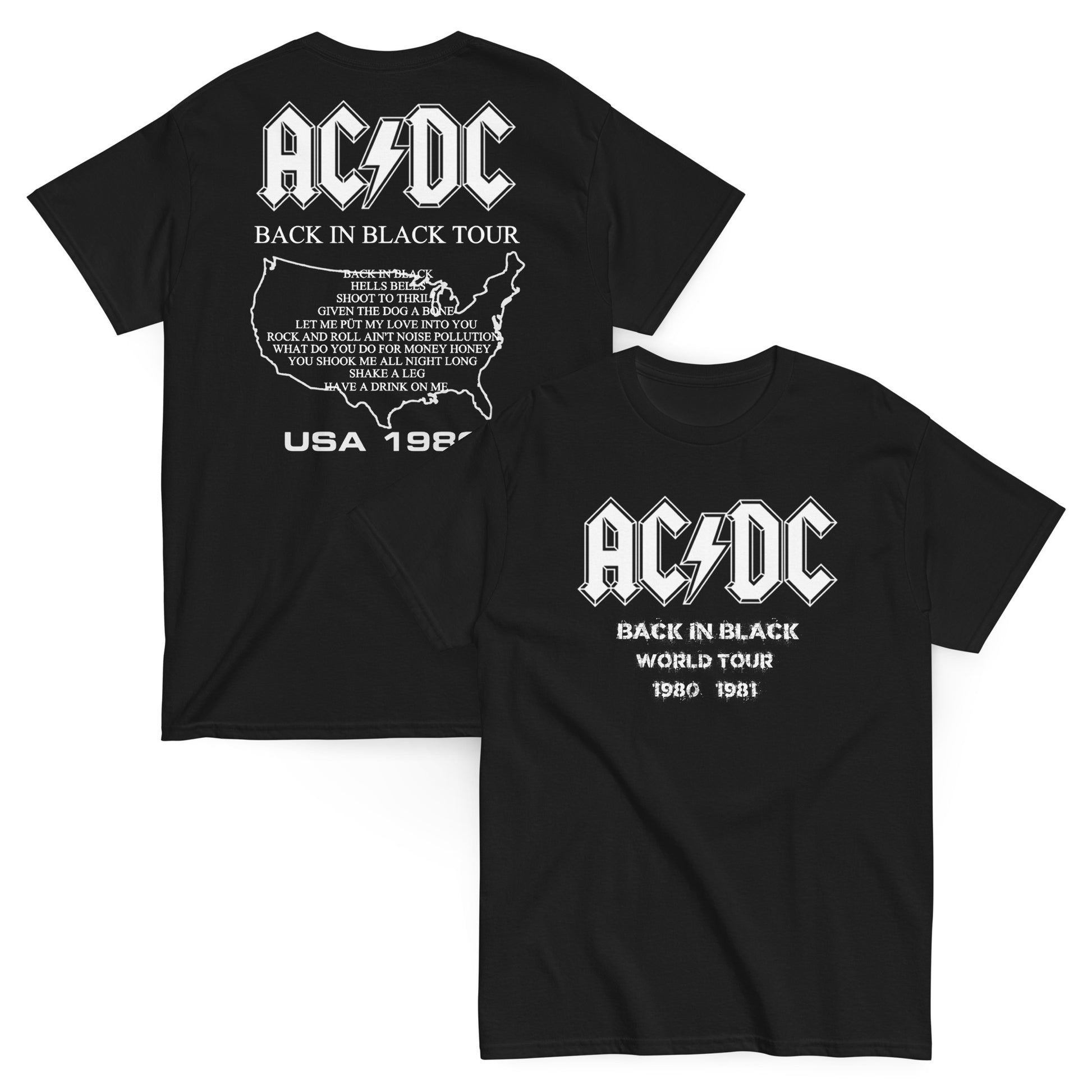 AC/DC Camiseta Hard Rock Back in Black Unisex Premium