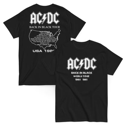 AC/DC Camiseta Hard Rock Back in Black Unisex Premium