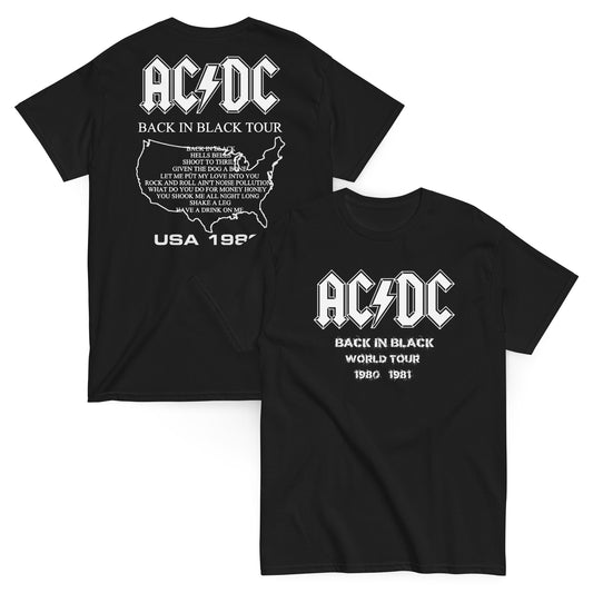 AC/DC Camiseta Hard Rock Back in Black Unisex Premium