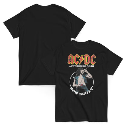 AC/DC Camiseta Hard Rock Bon Scott Let There Be Rock Unisex Clásica