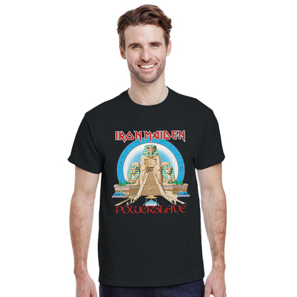 Iron Maiden Camiseta Heavy Metal Powerslave World Slavery Tour Unisex Premium