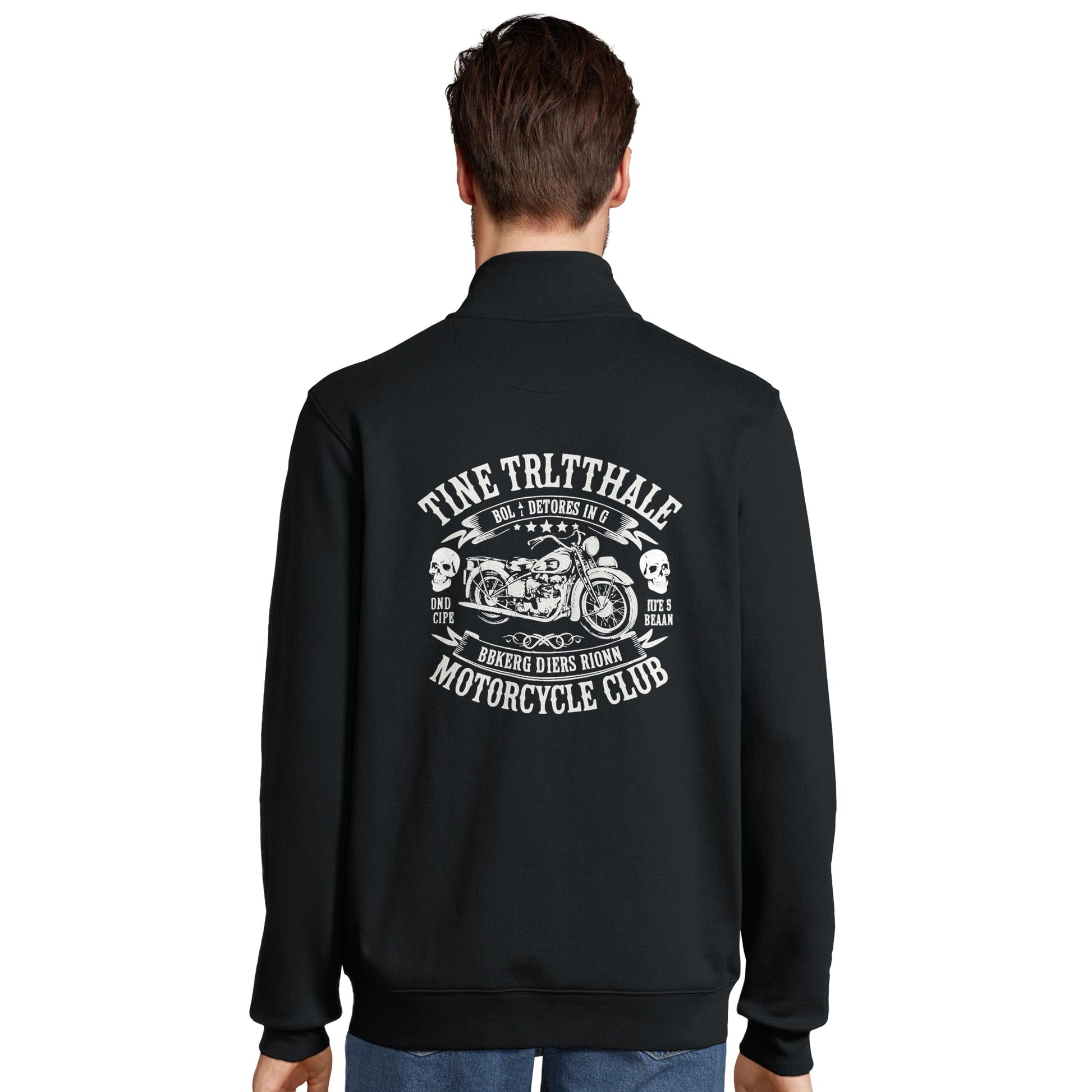 BIKER CUSTOM ROCK RIDER Sudadera unisex con cremallera completa mezcla de materiales reciclados | SOL'S Cooper 04240 Negro