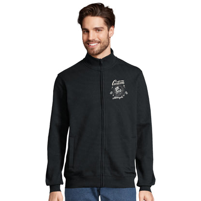 BIKER CUSTOM ROCK RIDER Sudadera unisex con cremallera completa mezcla de materiales reciclados | SOL'S Cooper 04240 Negro