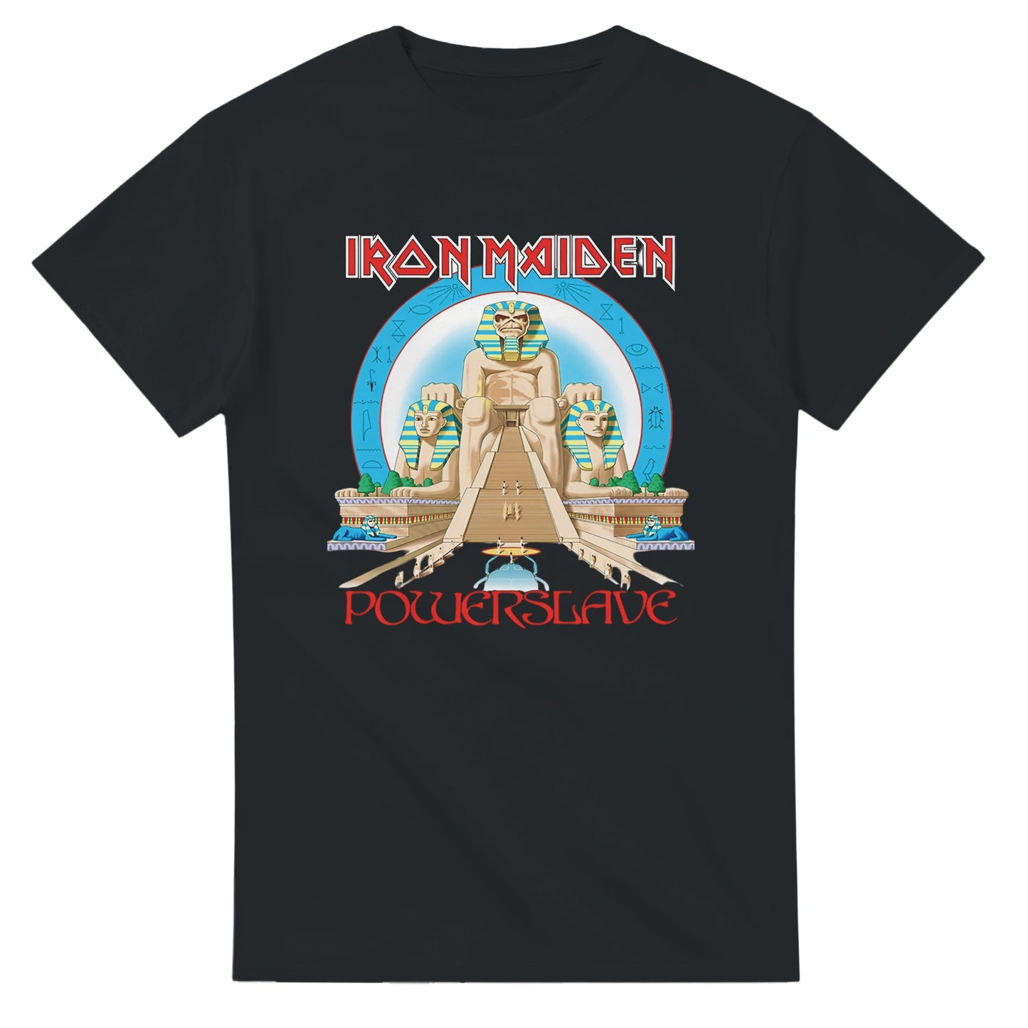 Iron Maiden Camiseta Heavy Metal Powerslave World Slavery Tour Unisex Premium