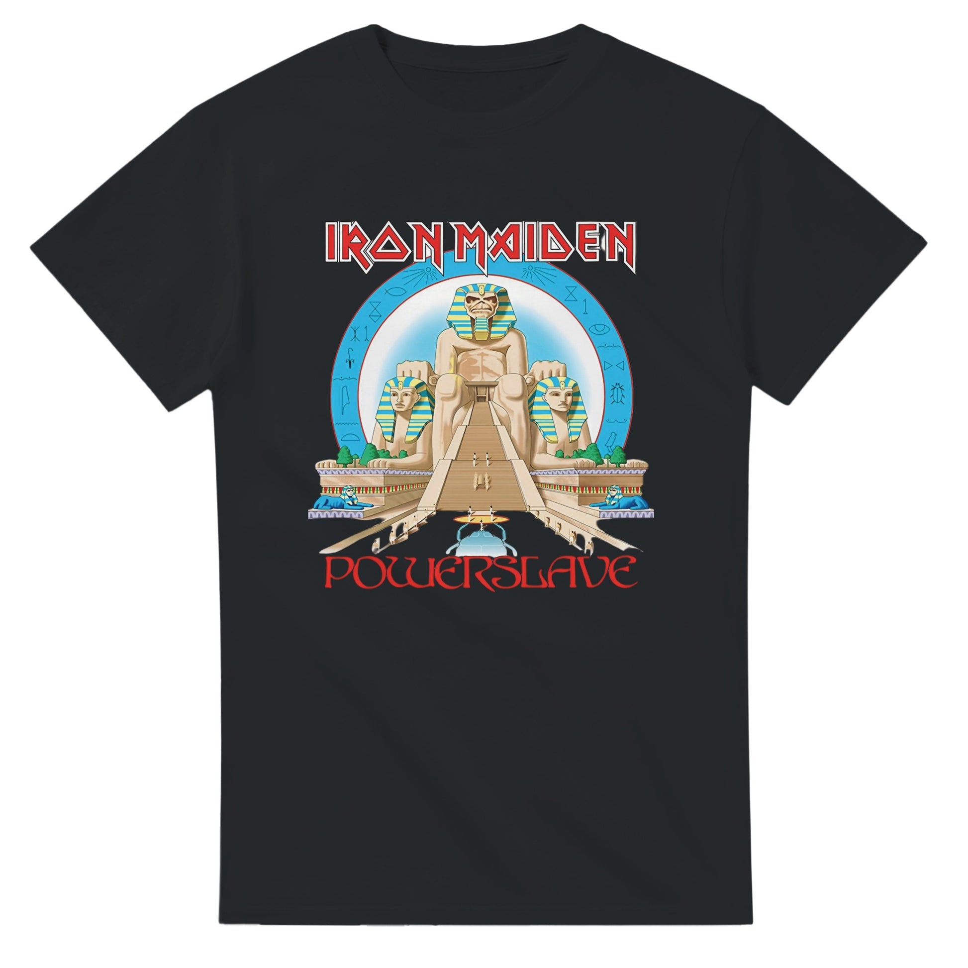Iron Maiden Camiseta Heavy Metal Powerslave World Slavery Tour Unisex Premium