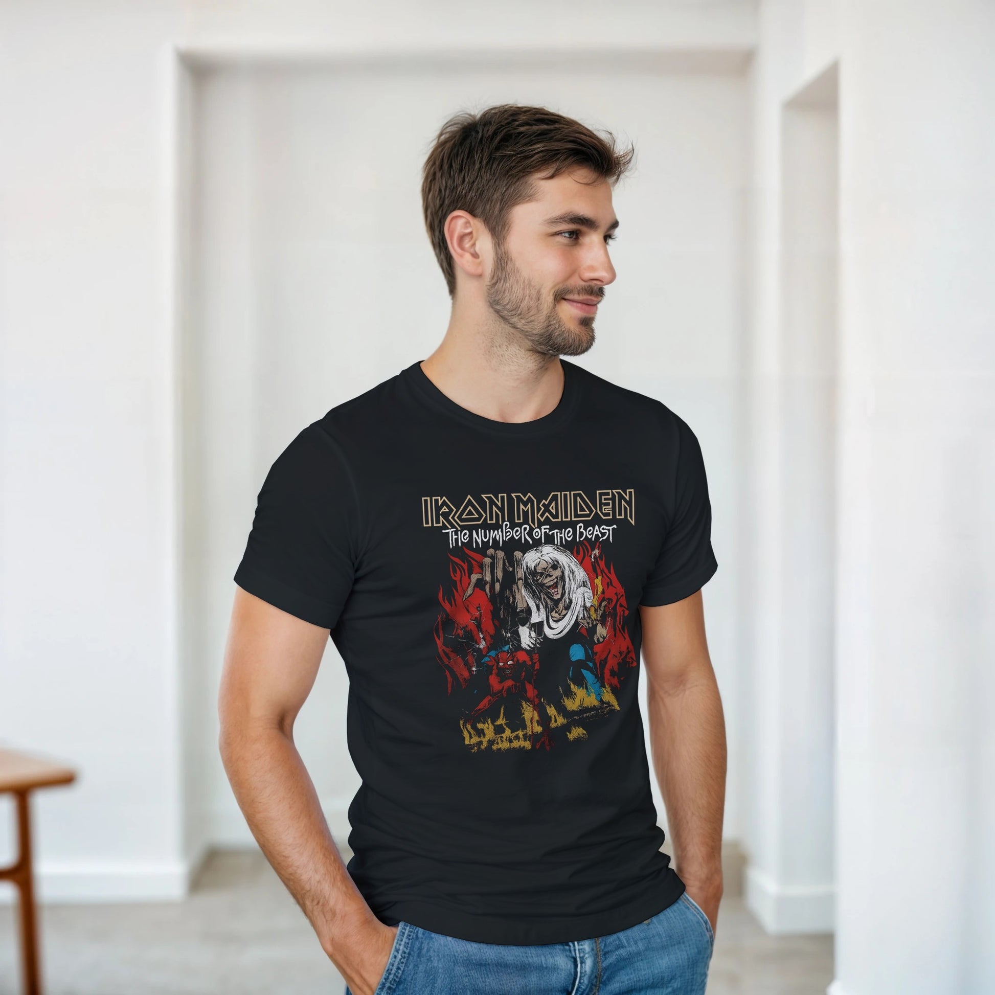 Iron Maiden Camiseta Heavy Metal Eddie The Head Unisex Clásica