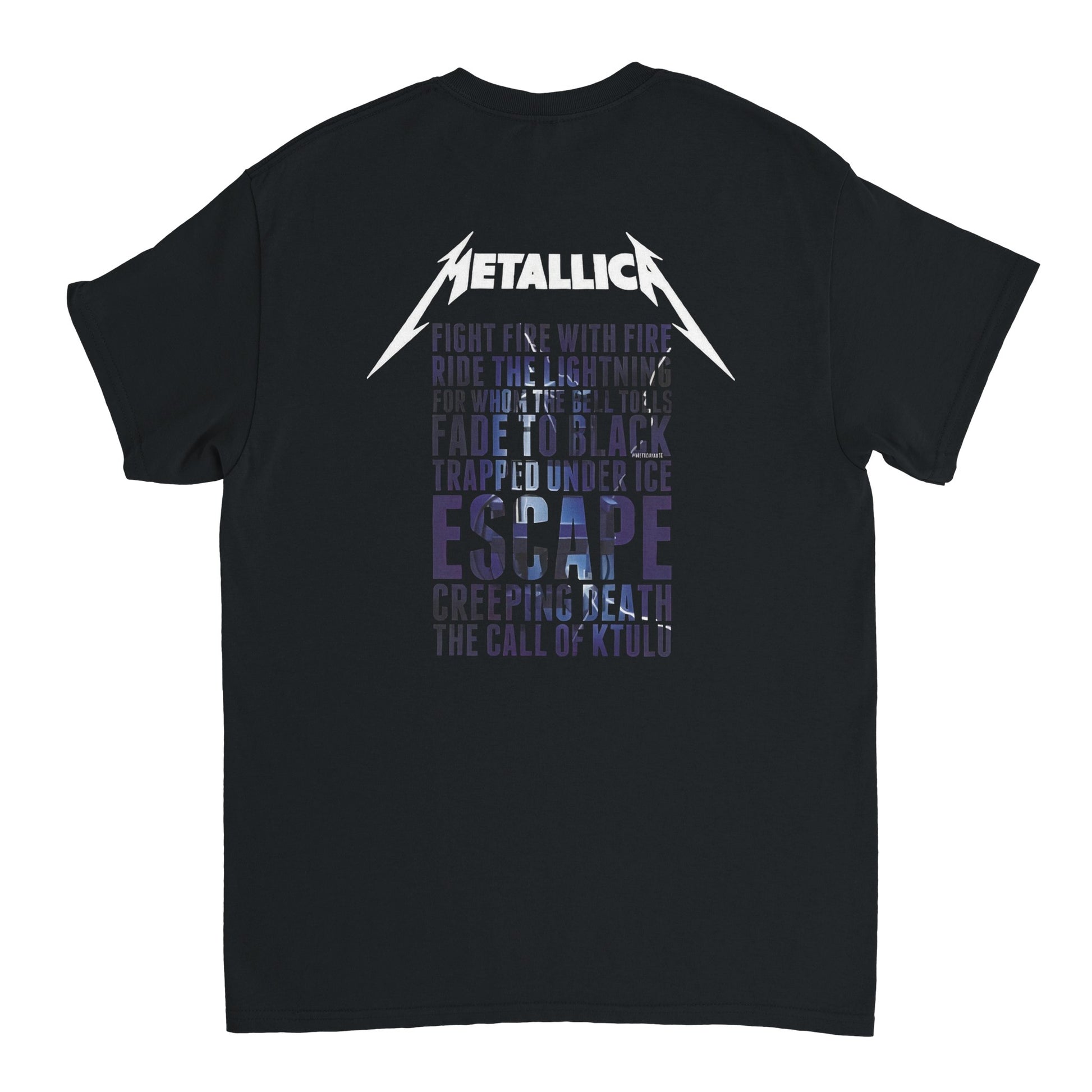 Metallica-Camiseta de cuello redondo unisex alta densidad ride the lightning