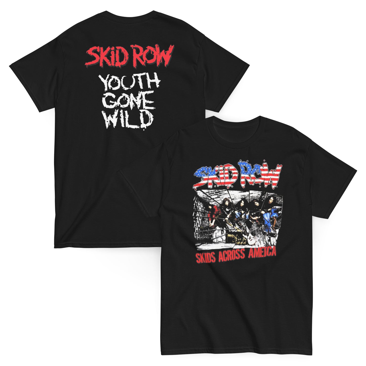 Skid Row Camiseta Glam Metal Youth Gone Wild Unisex Premium