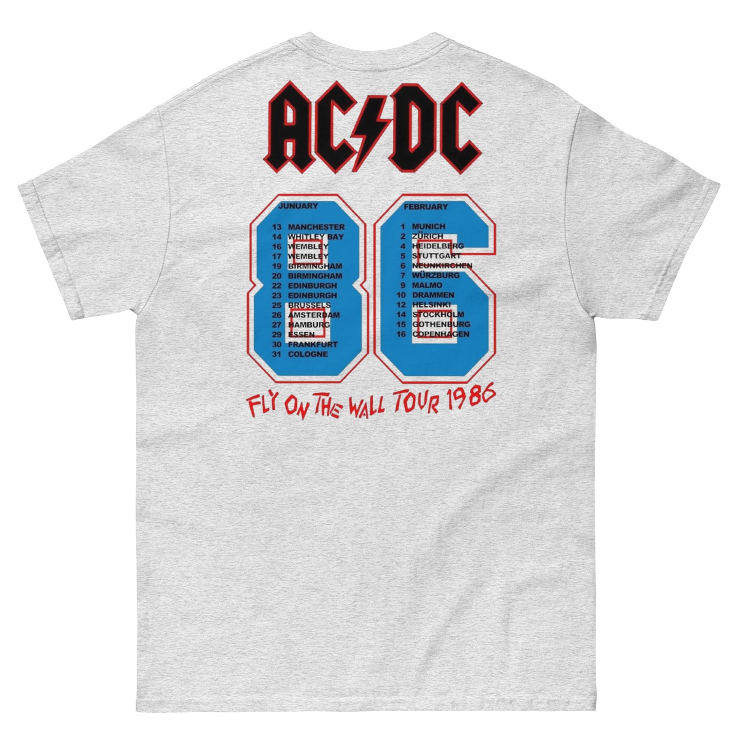 AC/DC Camiseta Hard Rock Fly on the Wall 1985 Unisex Clásica