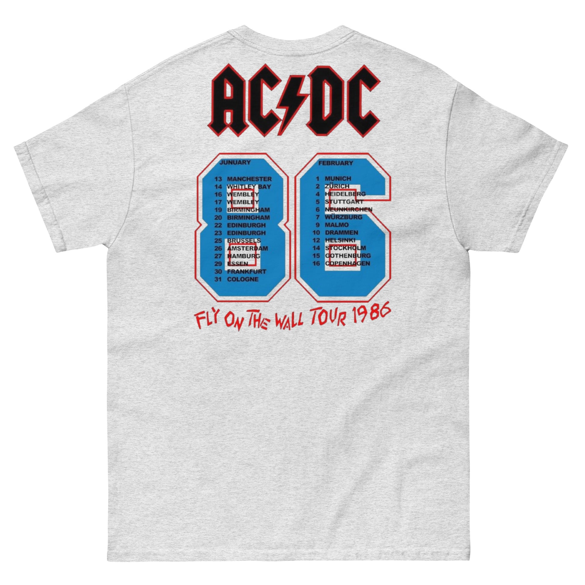 AC/DC Camiseta Hard Rock Fly on the Wall 1985 Unisex Clásica