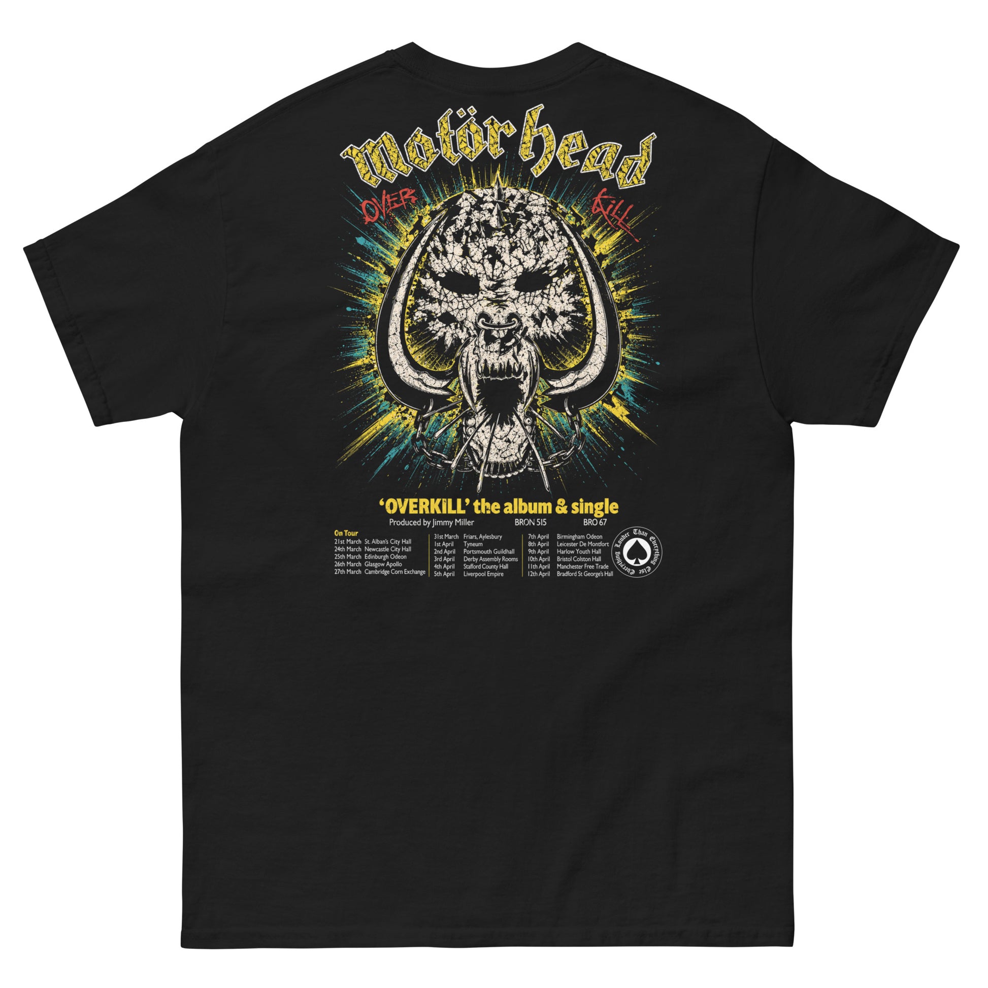 Motorhead Camiseta Heavy Metal Overkill Tour Unisex Clásica