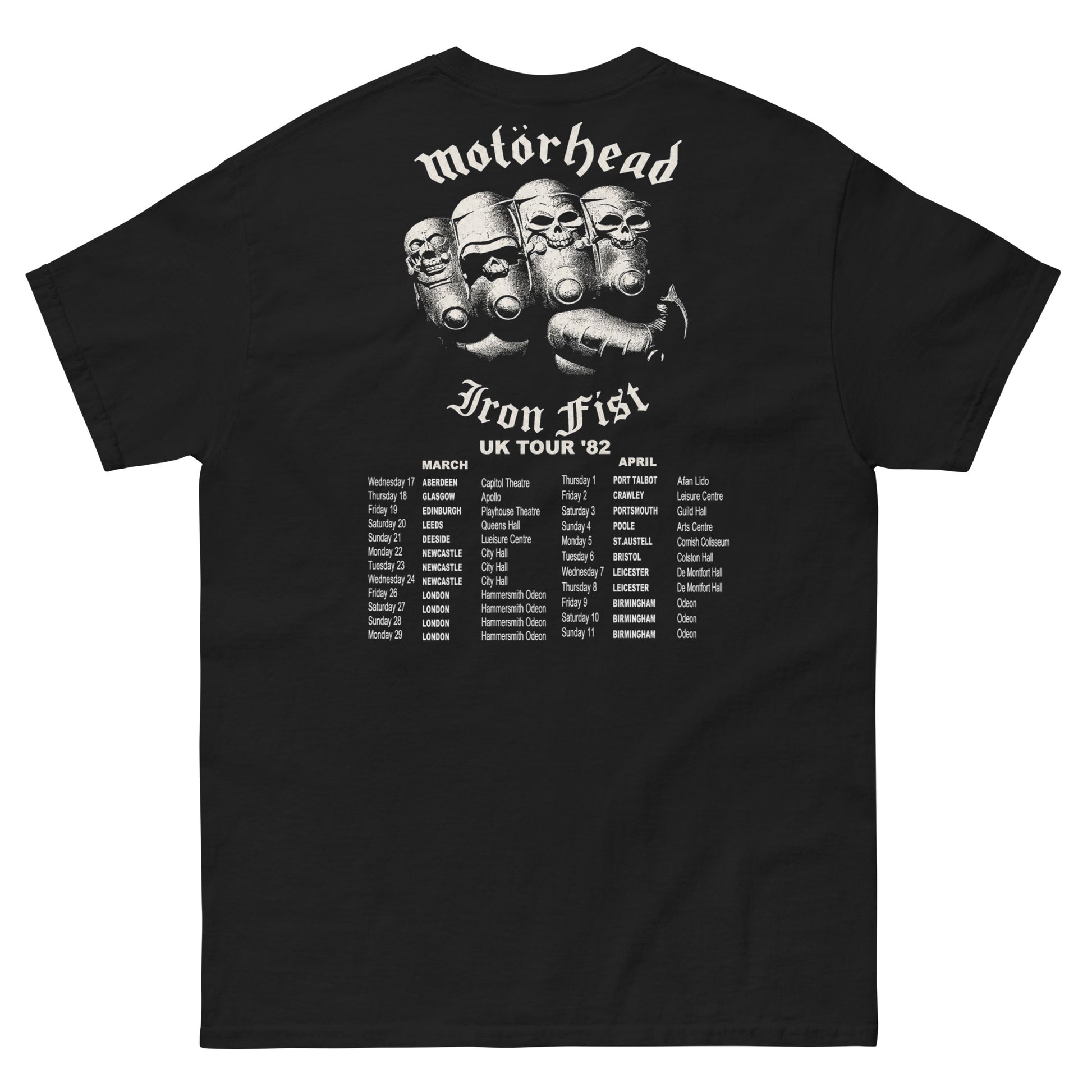 Motorhead Camiseta Heavy Metal Iron Fist Tour Unisex Clásica