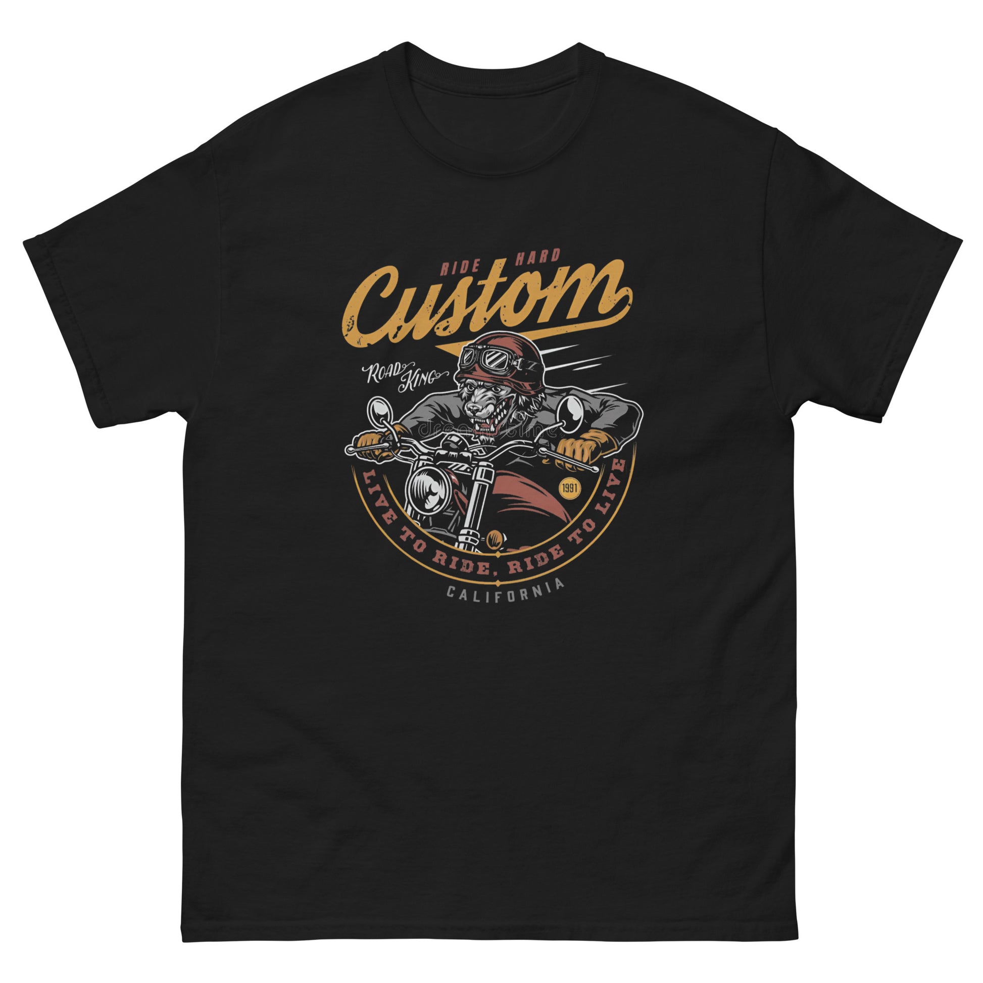 BIKER CUSTOM ROCK RIDER Camiseta clásica unisex