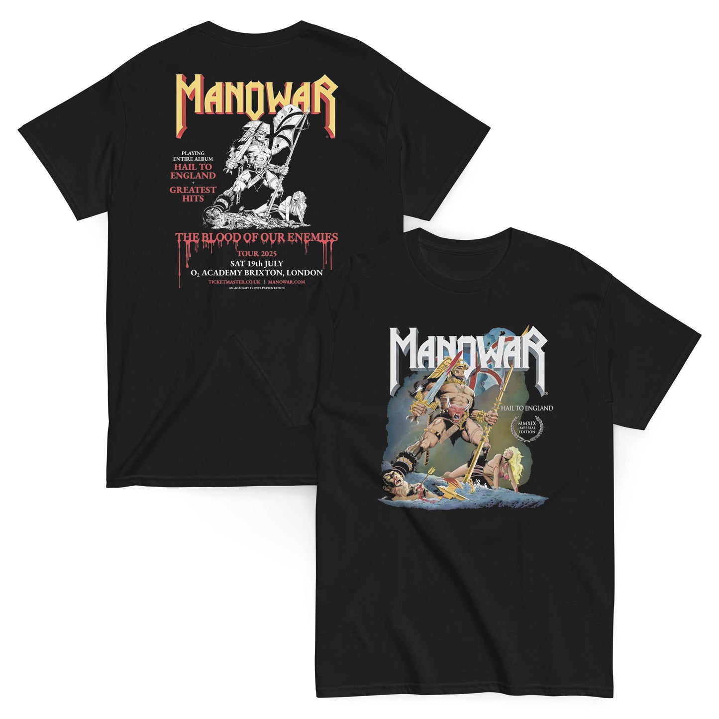 Manowar Camiseta Heavy Metal Unisex Clásica