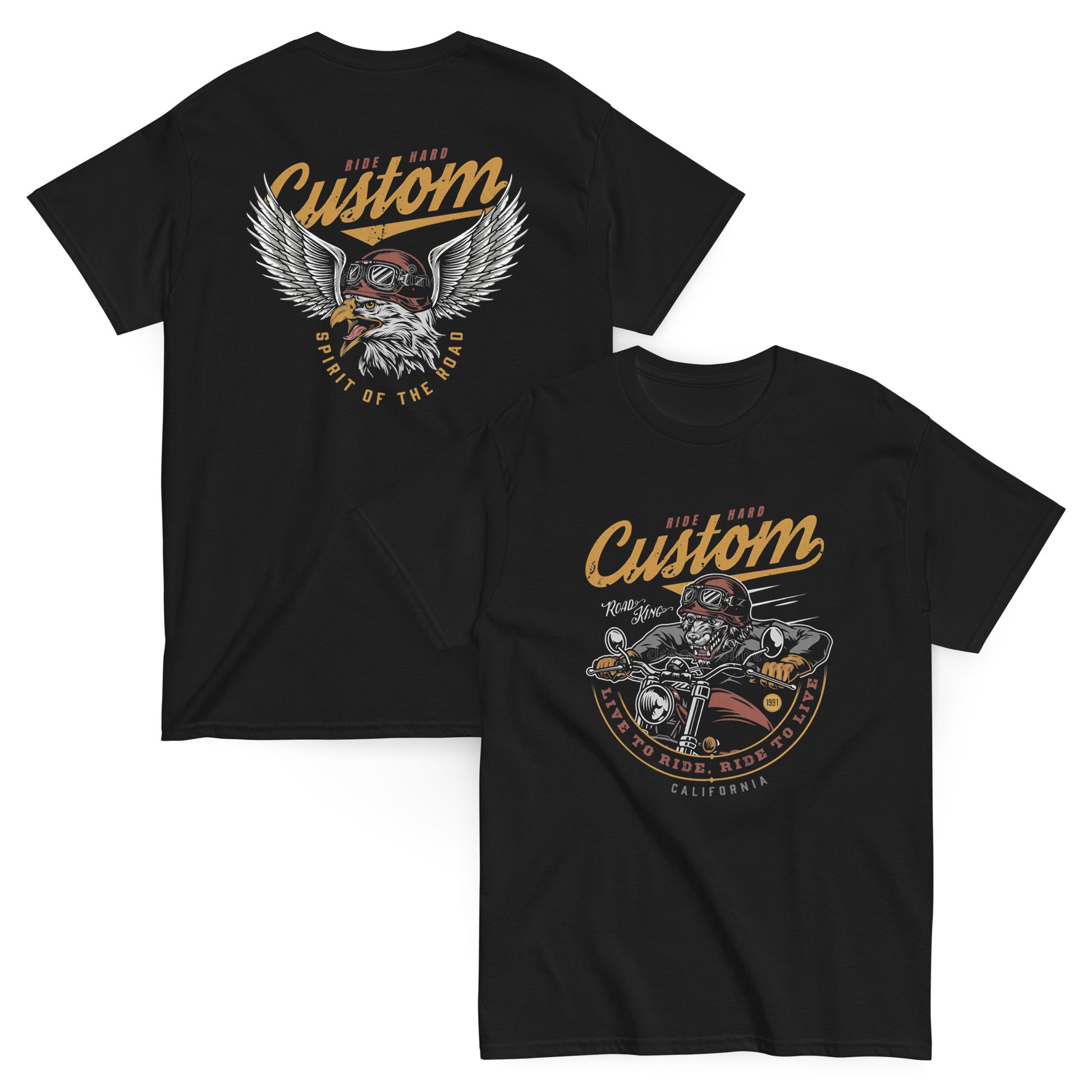 BIKER CUSTOM ROCK RIDER Camiseta clásica unisex