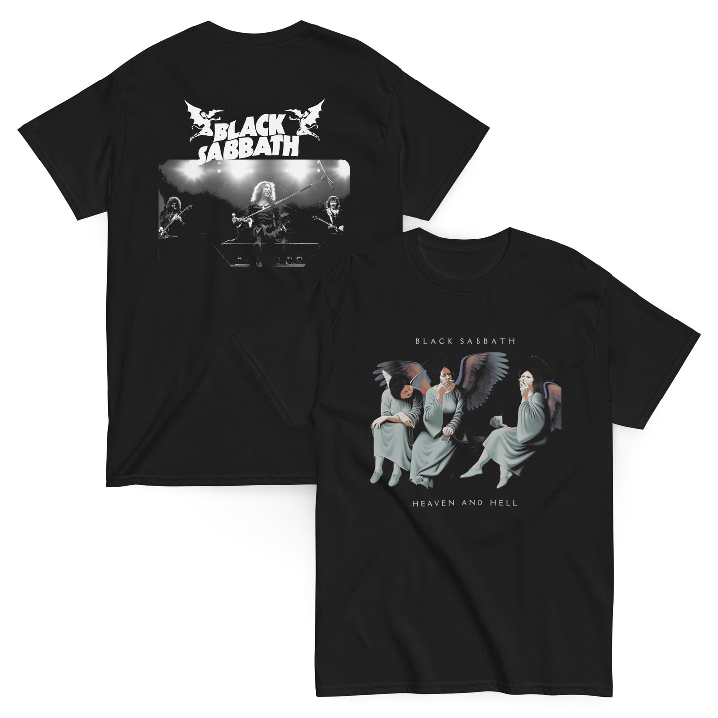 Black Sabbath Camiseta Heavy Metal Heaven and Hell Unisex Premium