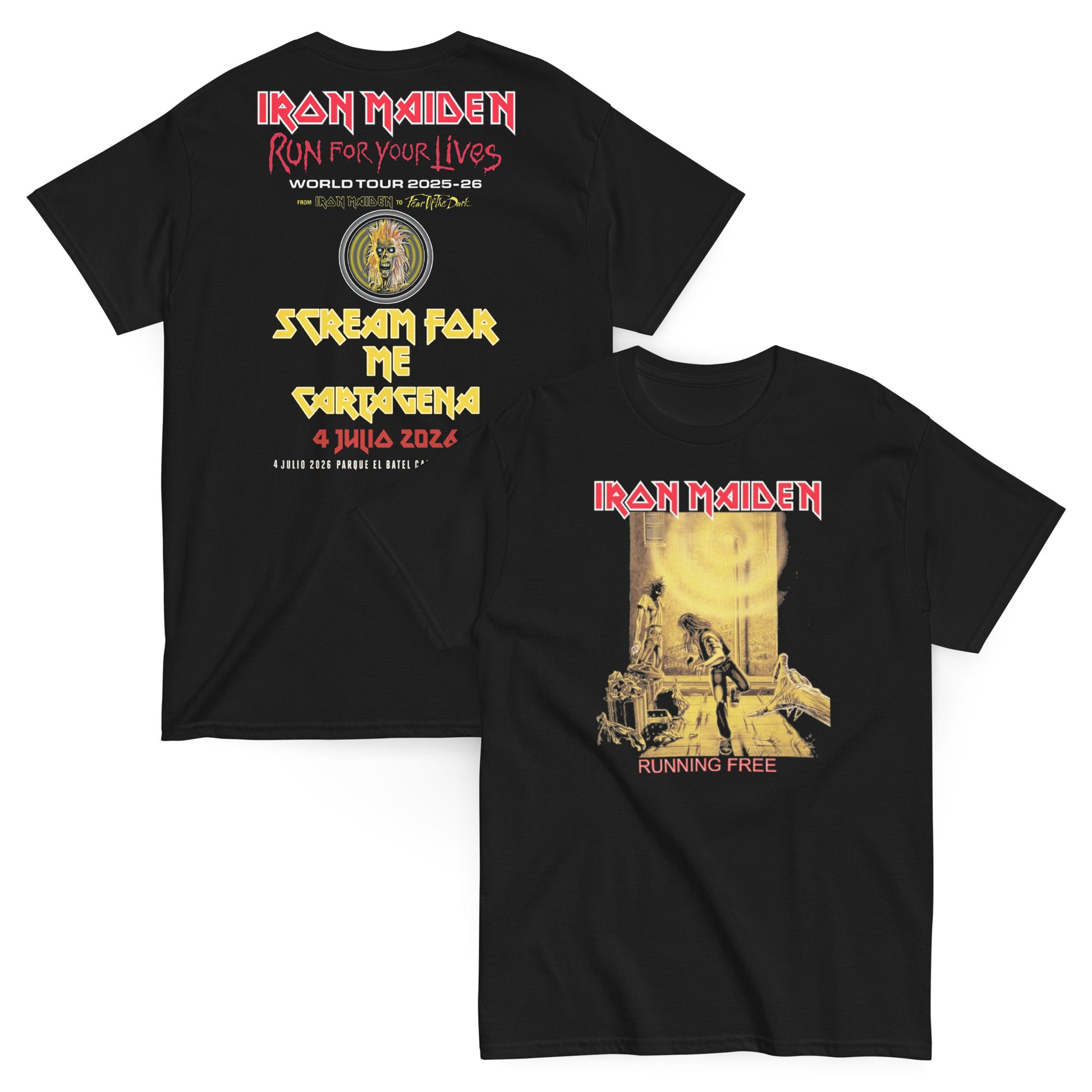 Iron Maiden Camiseta Heavy Metal Running Free Cartagena 2026 Premium