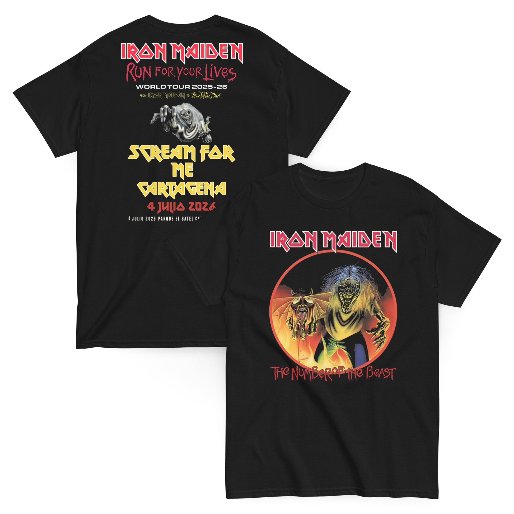 Iron Maiden Camiseta Heavy Metal Number of the Beast Cartagena Rock Imperium Unisex Premium