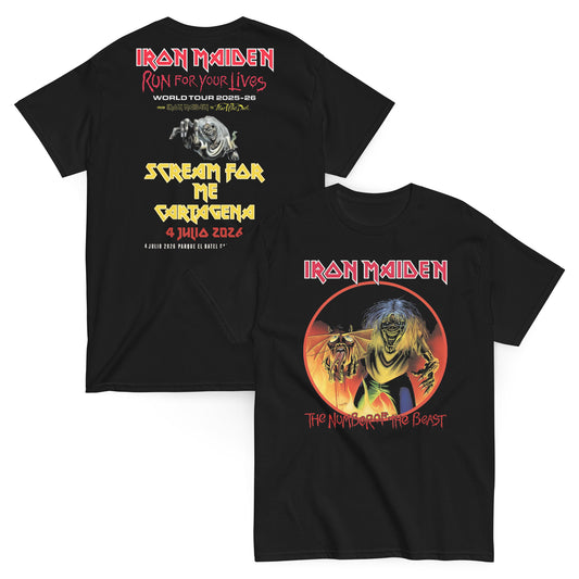 Iron Maiden Camiseta Heavy Metal Number of the Beast Cartagena Rock Imperium Unisex Premium
