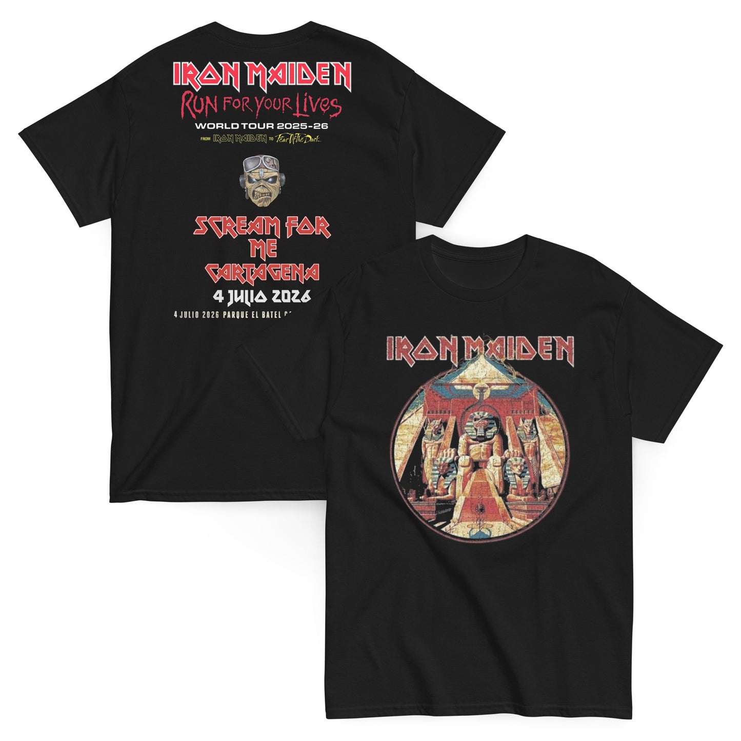 Iron Maiden Camiseta Heavy Metal Powerslave Cartagena 2026 Unisex Premium