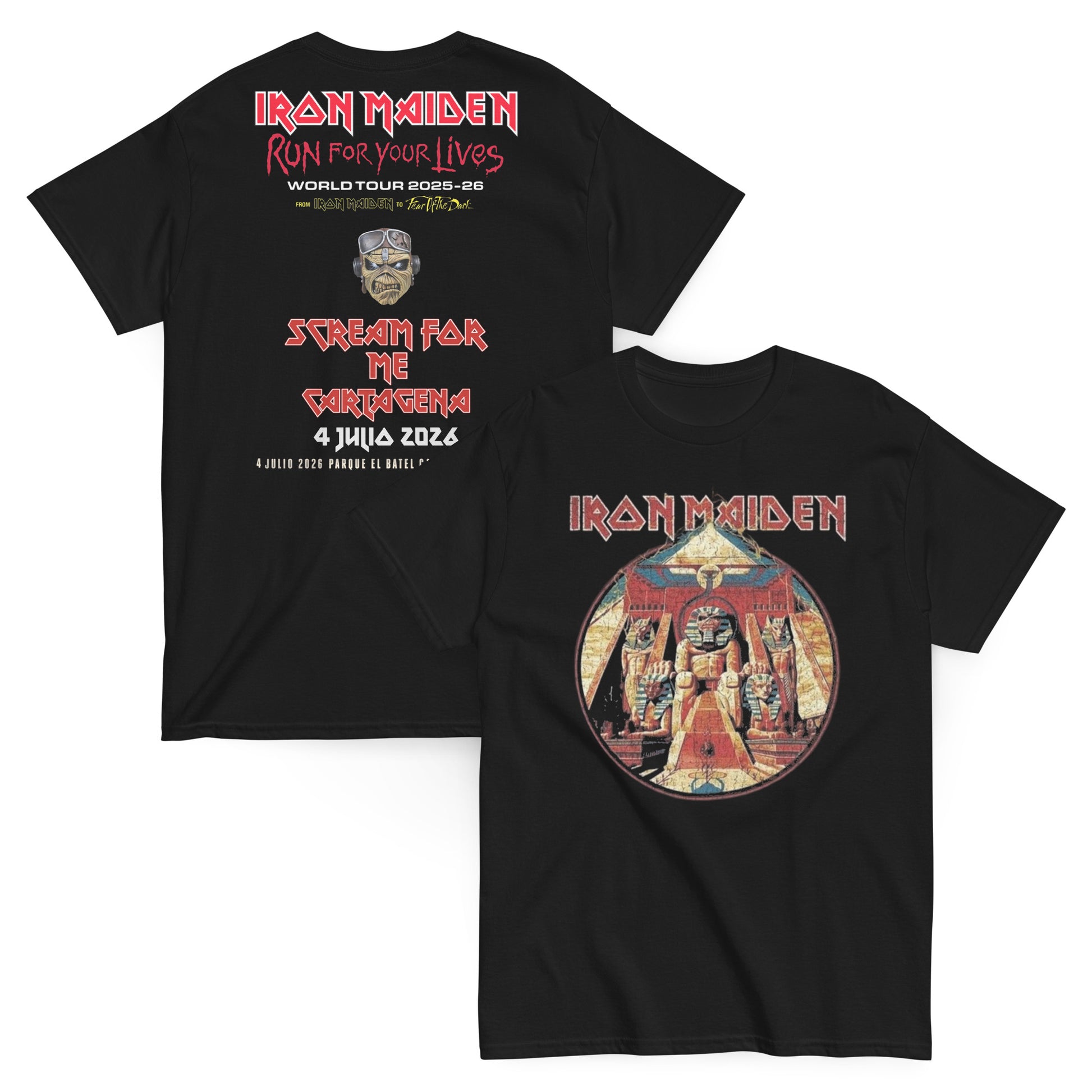 Iron Maiden Camiseta Heavy Metal Powerslave Cartagena 2026 Unisex Premium