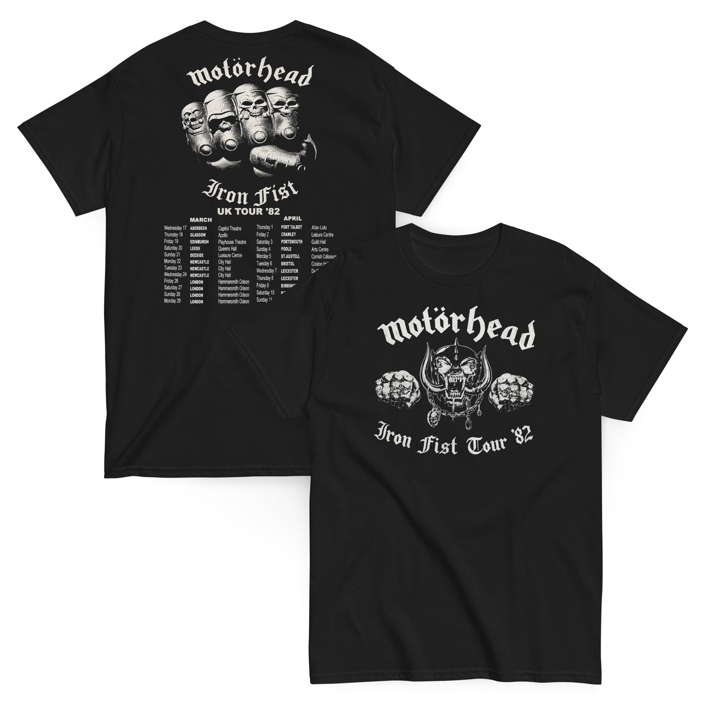 Motorhead Camiseta Heavy Metal Iron Fist Tour Unisex Clásica