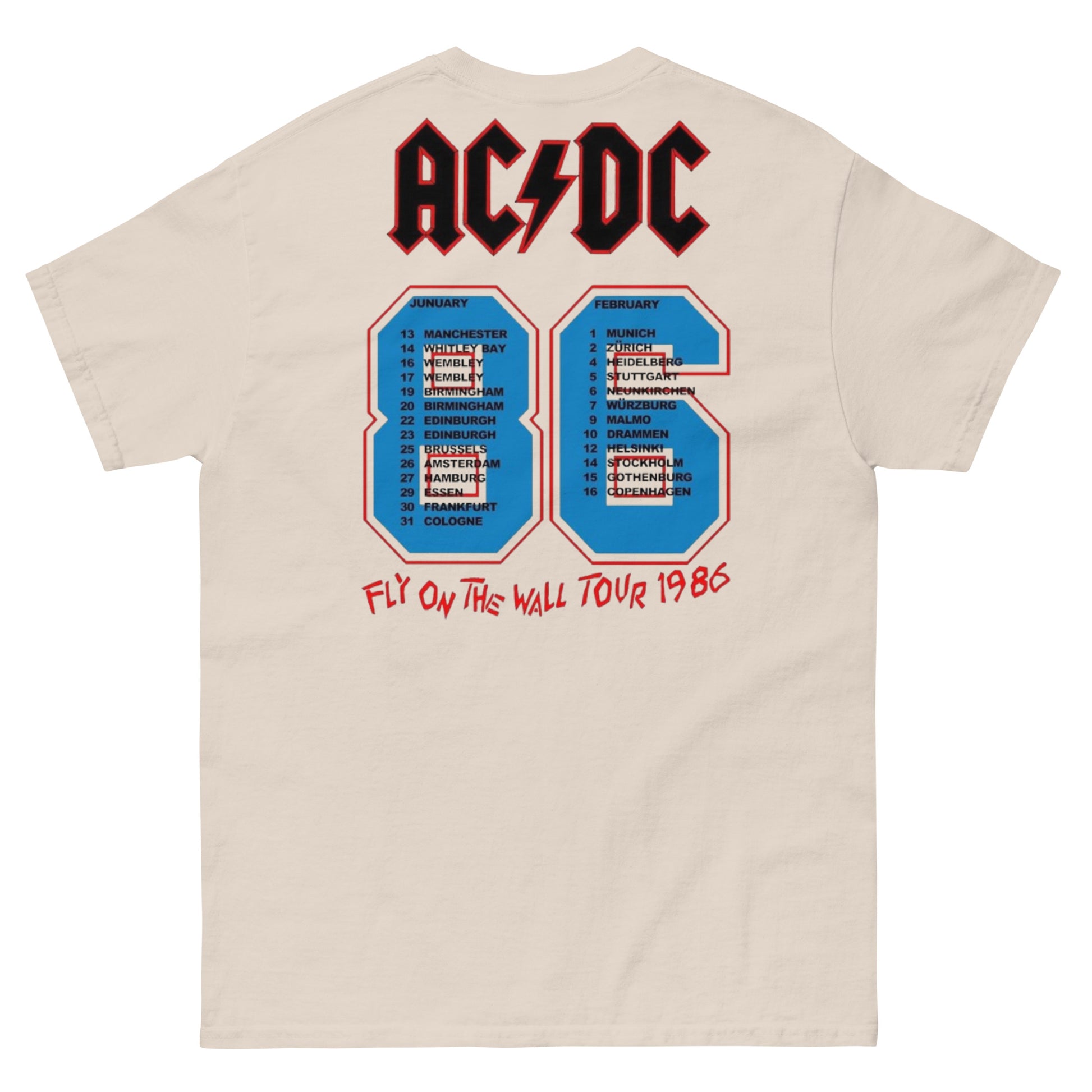 AC/DC Camiseta Hard Rock Fly on the Wall 1985 Unisex Clásica