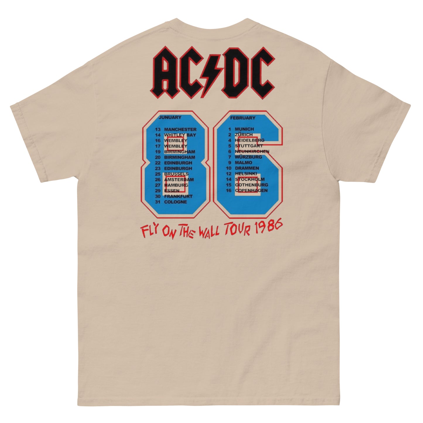 AC/DC Camiseta Hard Rock Fly on the Wall 1985 Unisex Clásica