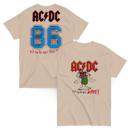 AC/DC Camiseta Hard Rock Fly on the Wall 1985 Unisex Clásica
