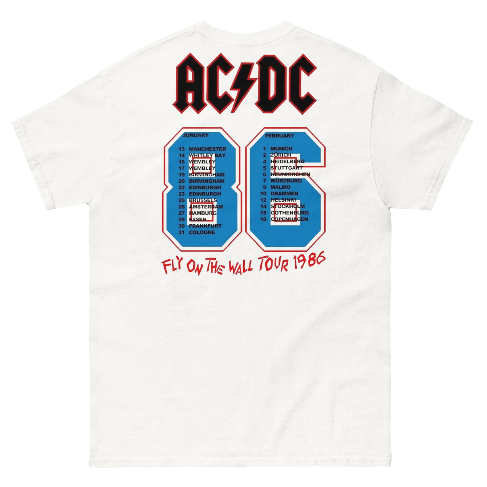 AC/DC Camiseta Hard Rock Fly on the Wall 1985 Unisex Clásica